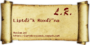 Lipták Roxána névjegykártya