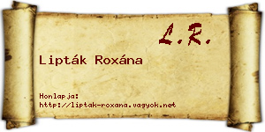 Lipták Roxána névjegykártya